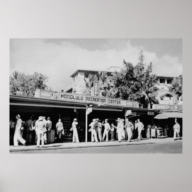 Honolulu, HA - View of the Honolulu Poster (Framsidan)