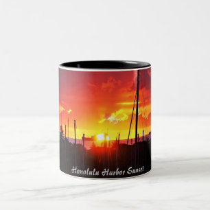 Honolulu Harbour Sunset Två-Tonad Mugg