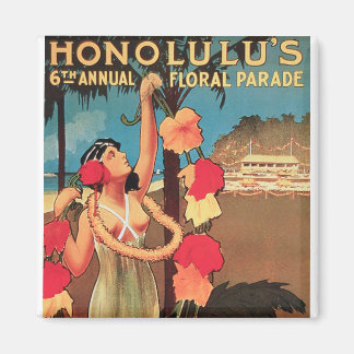 Honolulu, Hawaii 6e Årlig Blommigt Parad 1911 Magnet