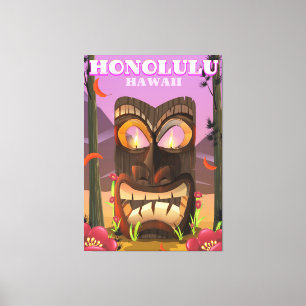 Honolulu Hawaii ansikte maskreseaffär Canvastryck