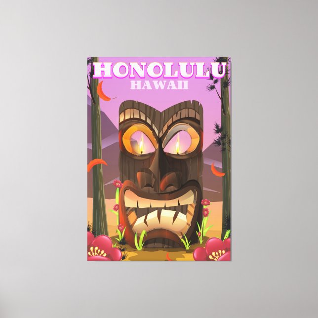 Honolulu Hawaii ansikte maskreseaffär Canvastryck (Framsida)