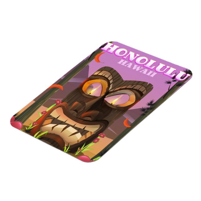 Honolulu Hawaii ansiktsmaska reseaffisch Magnet (Vänstra Sidan)