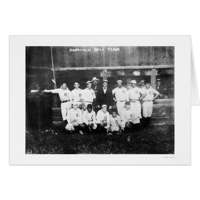 Honolulu Hawaii Baseball 1910 Hälsningskort (Framsidan Horizontal)