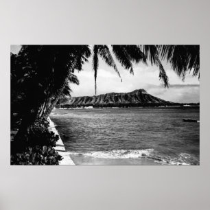 Honolulu Hawaii - beskåda av diamanthuvudet Poster