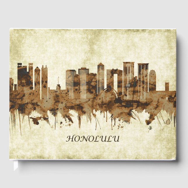Honolulu Hawaii Cityscape Gästböcker (Framsida)