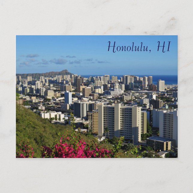 Honolulu Hawaii Diamond Head View Punchbowl Vykort (Framsida)
