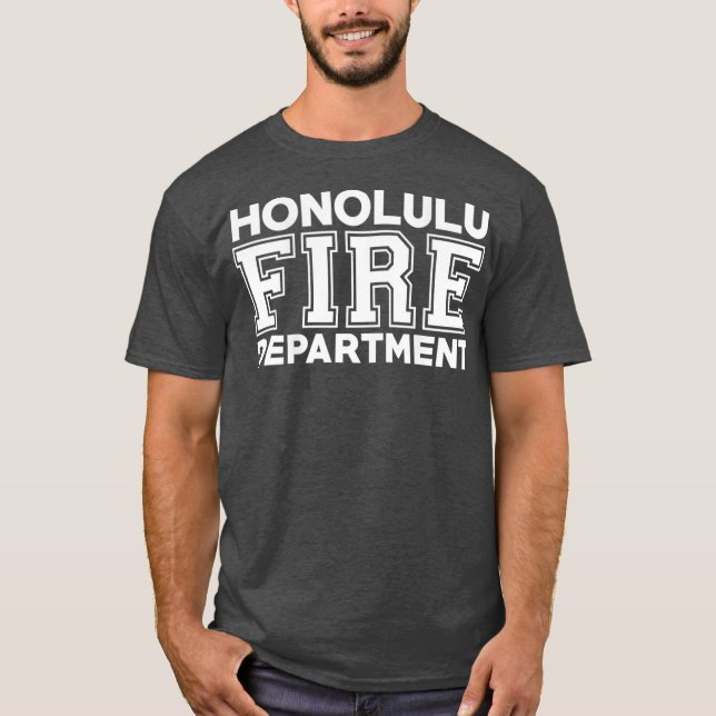 Honolulu Hawaii Fire Department Firefighters T Shirt (Framsida)
