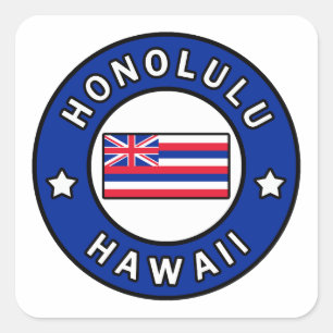 Honolulu Hawaii Fyrkantigt Klistermärke