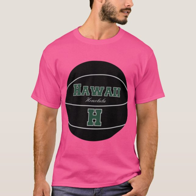 Honolulu Hawaii HI Basketboll T Shirt (Framsida)