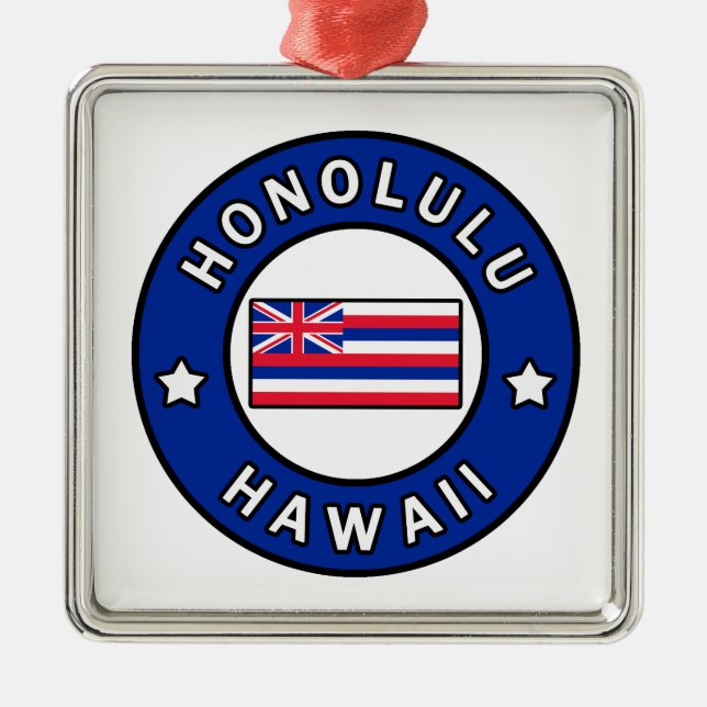 Honolulu Hawaii Julgransprydnad Metall (Framsidan)