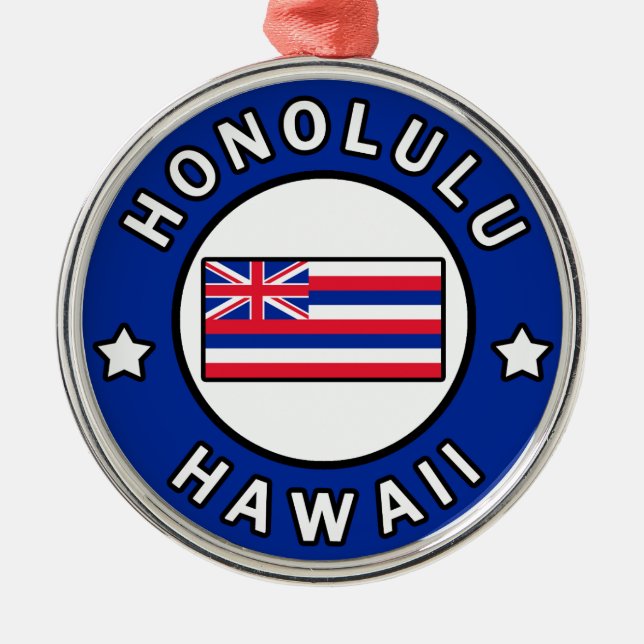 Honolulu Hawaii Julgransprydnad Metall (Framsidan)