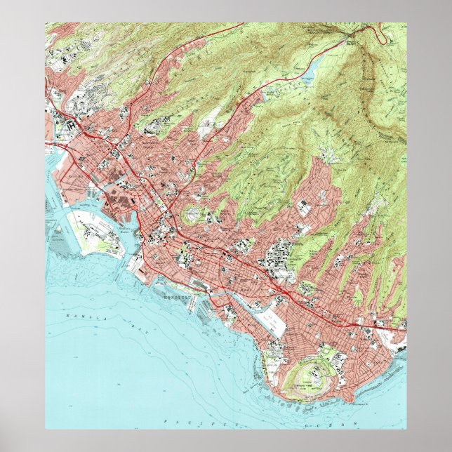 Honolulu Hawaii Karta (1983) Poster (Framsidan)