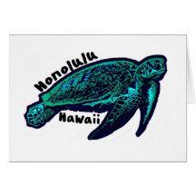 Honolulu Hawaii-kort för konstsköldpaddor