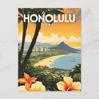 Honolulu Hawaii Nostalgic Travel Vykort