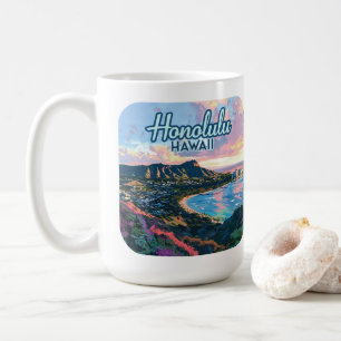 Honolulu Hawaii Oahu Waikiki Beach Diamondhead Kaffemugg