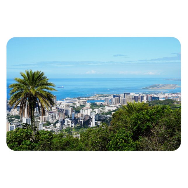 Honolulu Hawaii Photo Magnet (Horisontell)