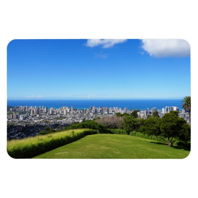 Honolulu Hawaii Photo Magnet (Horisontell)