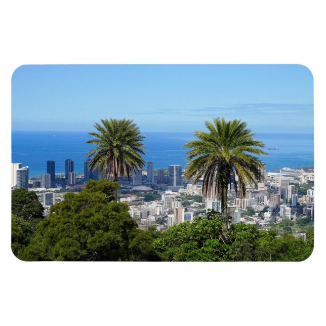 Honolulu Hawaii Photo Magnet (Horisontell)