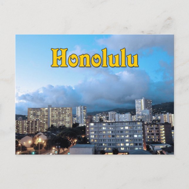 Honolulu Hawaii Postcard Vykort (Framsida)