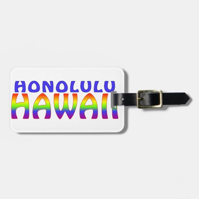 Honolulu Hawaii rainbow ord Bagagebricka (Horisontell Framsida)