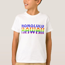 Honolulu Hawaii rainbow ord boys tshirt T-shirt