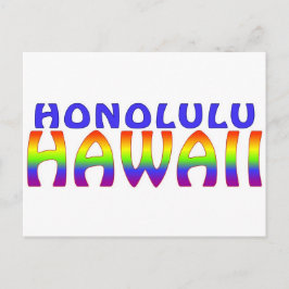 Honolulu Hawaii rainbow ord vykort