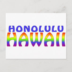 Honolulu Hawaii rainbow ord vykort