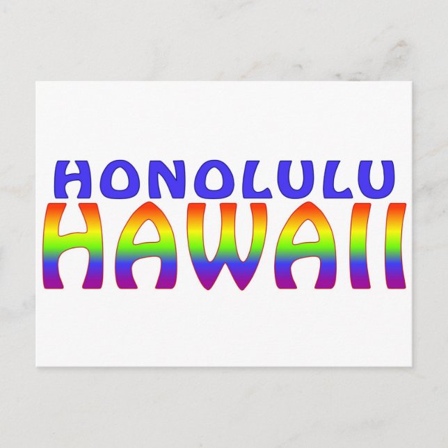 Honolulu Hawaii rainbow ord vykort (Framsida)