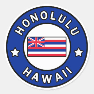 Honolulu Hawaii Runt Klistermärke