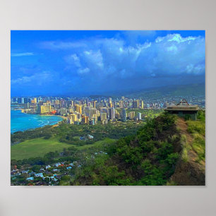 Honolulu, Hawaii Skyline #1 Poster