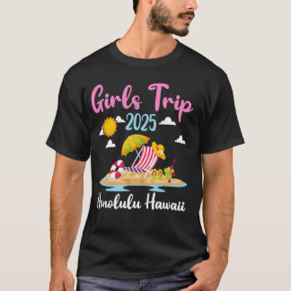 Honolulu Hawaii Strand Flickor Resa 2025 Sommarled T Shirt