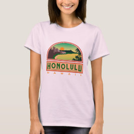 Honolulu Hawaii Sunrise Rosa T-Shirt