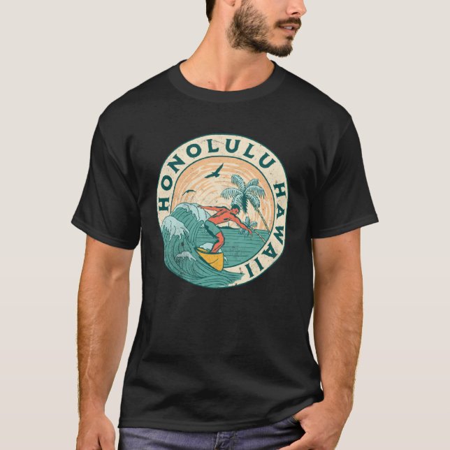 Honolulu Hawaii T Shirt (Framsida)