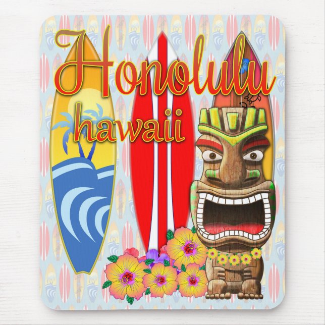 Honolulu Hawaii Tiki Surfa Musmatta (Framsidan)
