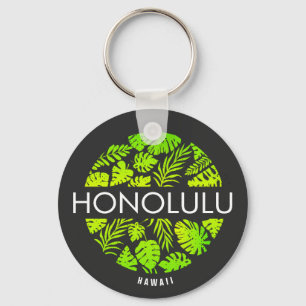 Honolulu Hawaii Tropical Custom Name Nyckelring
