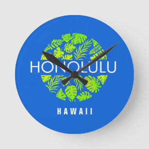 Honolulu Hawaii Tropical Custom Name Rund Klocka
