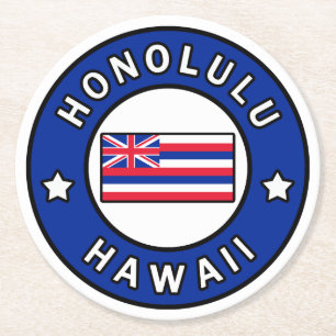 Honolulu Hawaii Underlägg Papper Rund