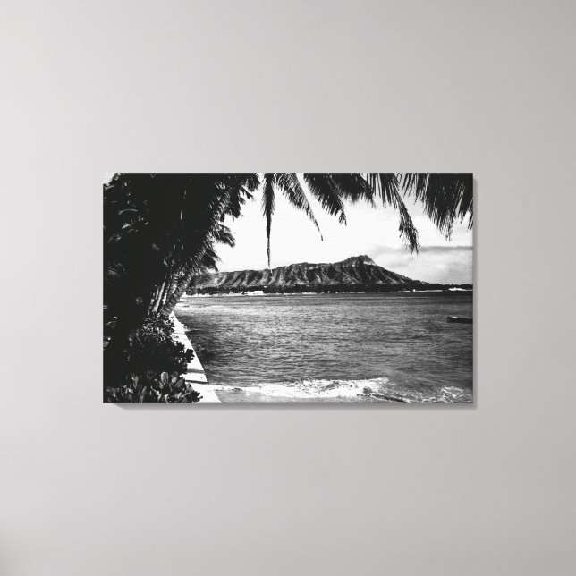 Honolulu, Hawaii - View Diamond Head Canvastryck (Framsida)