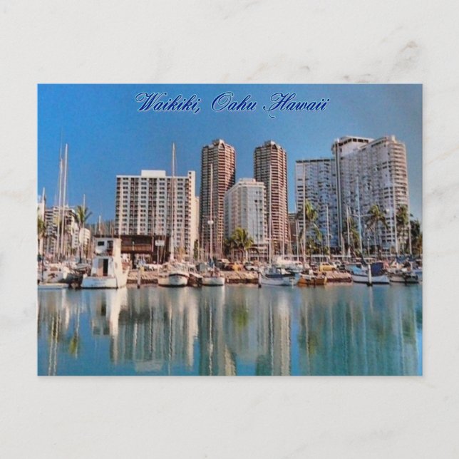 Honolulu Hawaii Vykort (Framsida)