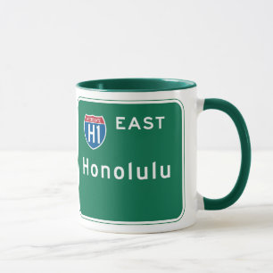 Honolulu HI vägmärke Mugg