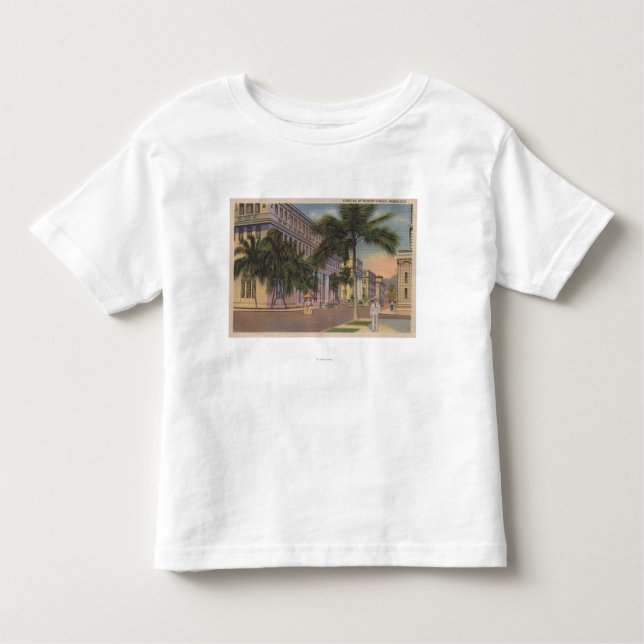 Honolulu HIView av biskopen St.Honolulu, HI T-shirt (Framsida)
