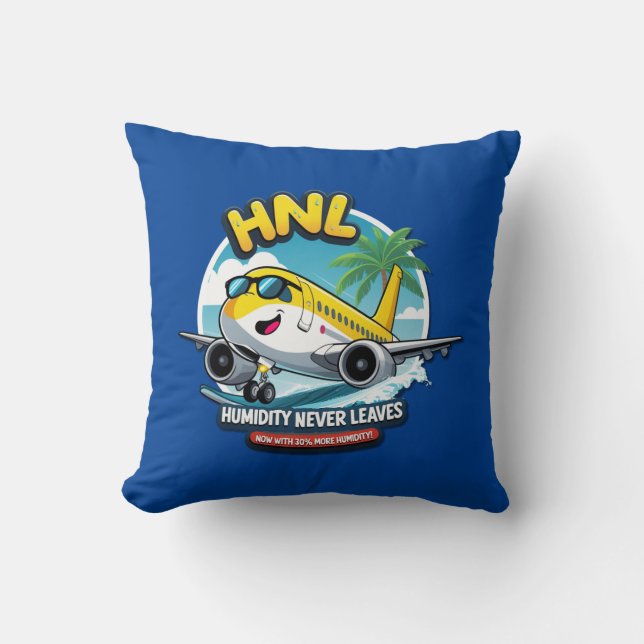 Honolulu HNL Airport Code Throw Pillow Kudde (Framsida)