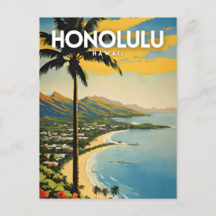 Honolulu Nostalgic Travel Vykort
