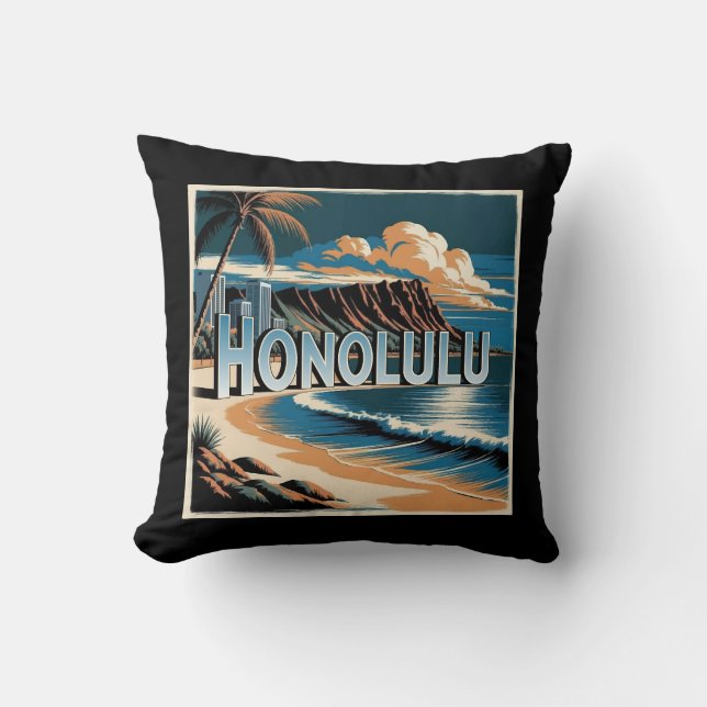 Honolulu O'aho Hawaii Kudde (Framsida)
