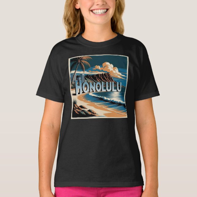 Honolulu O'aho Hawaii T Shirt (Framsida)