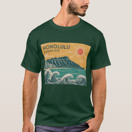 Honolulu Oahu Diamond Head Retro Mid Century Stil T Shirt