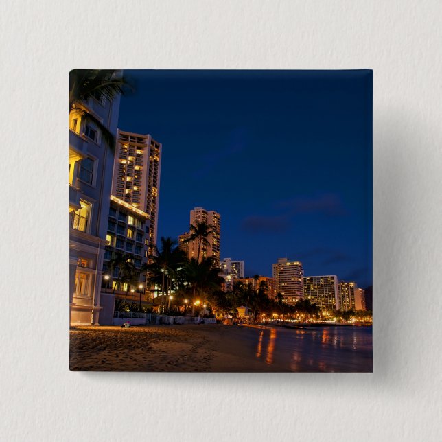 Honolulu, Oahu, Hawaii. Nattexponering för Knapp (Framsida)