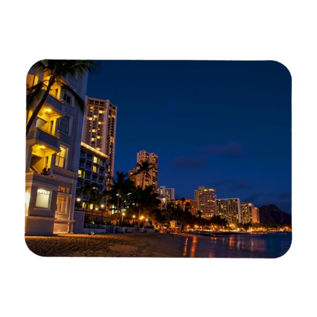 Honolulu, Oahu, Hawaii. Nattexponering Magnet (Horisontell)