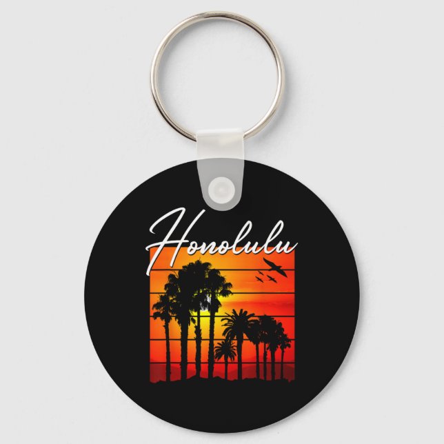 Honolulu Semesterpresent Souvenir Hawaii Sommar So Nyckelring (Framsida)