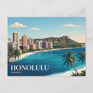 Honolulu Skyline Hawaii Vykort